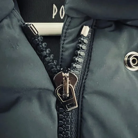 Post Card - Italian Luxury Puffer Deneb Coat - Navy Blue - Size 38